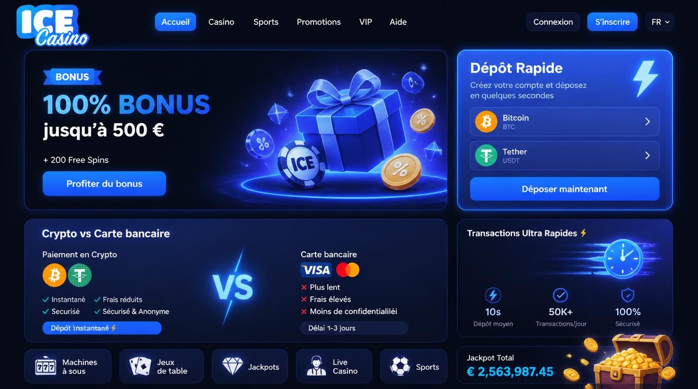  Crypto-bonus rapidité et discrétion des dépôts en crypto. 